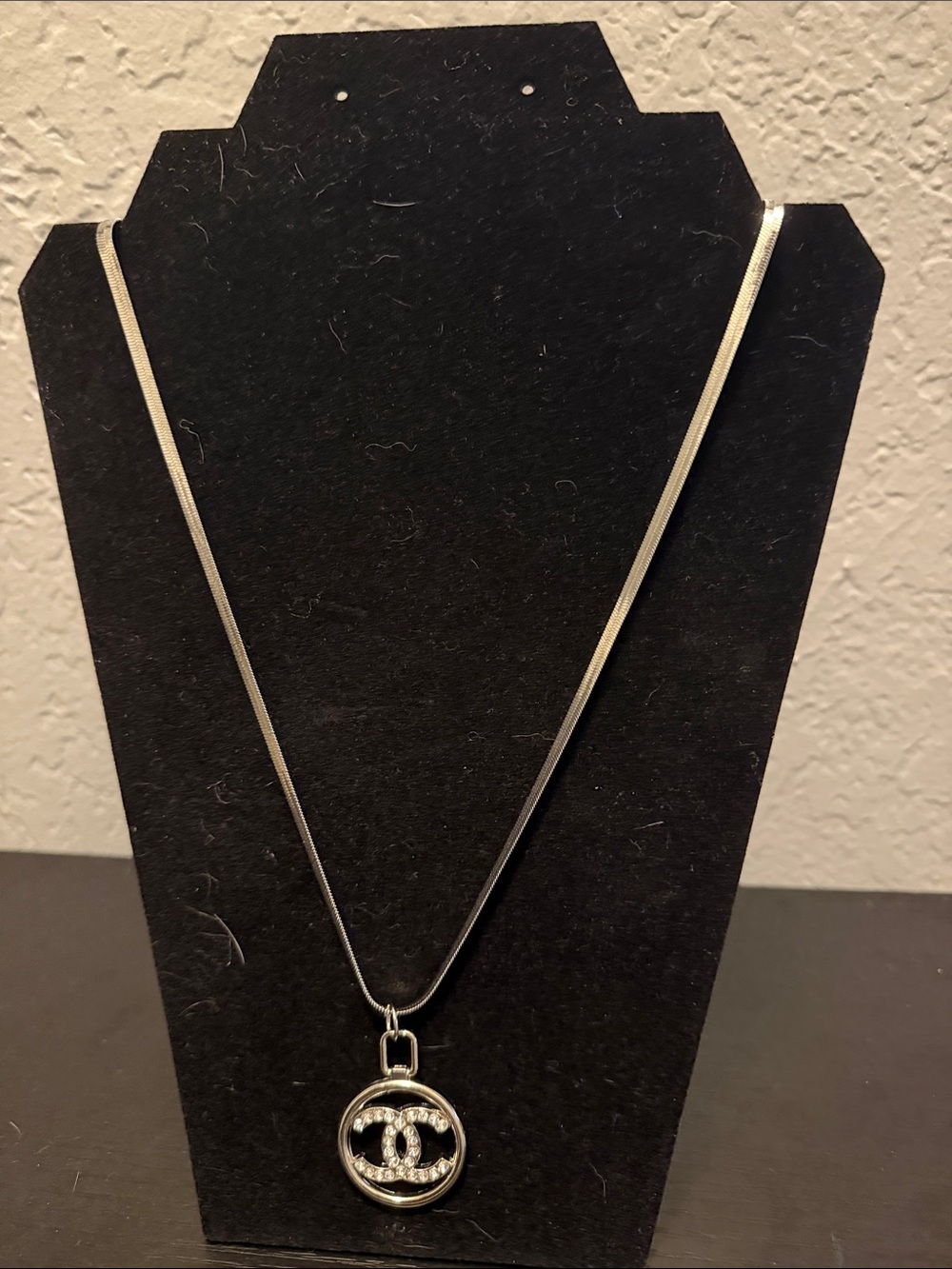 Inspired Silver Interlocking Crystal Pendant Necklace - Women Jewelry Long